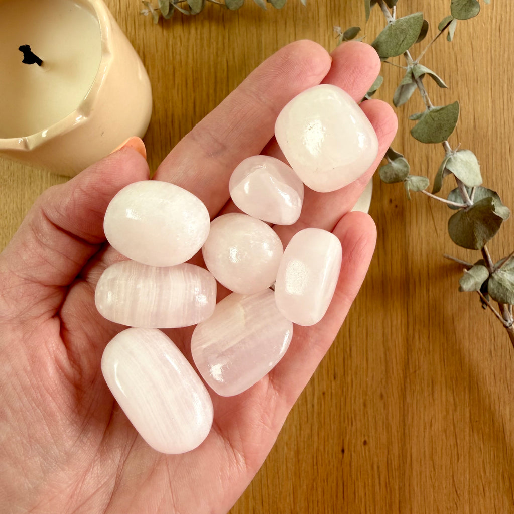 Pink Mangano Calcite Tumble Stone (High Grade)