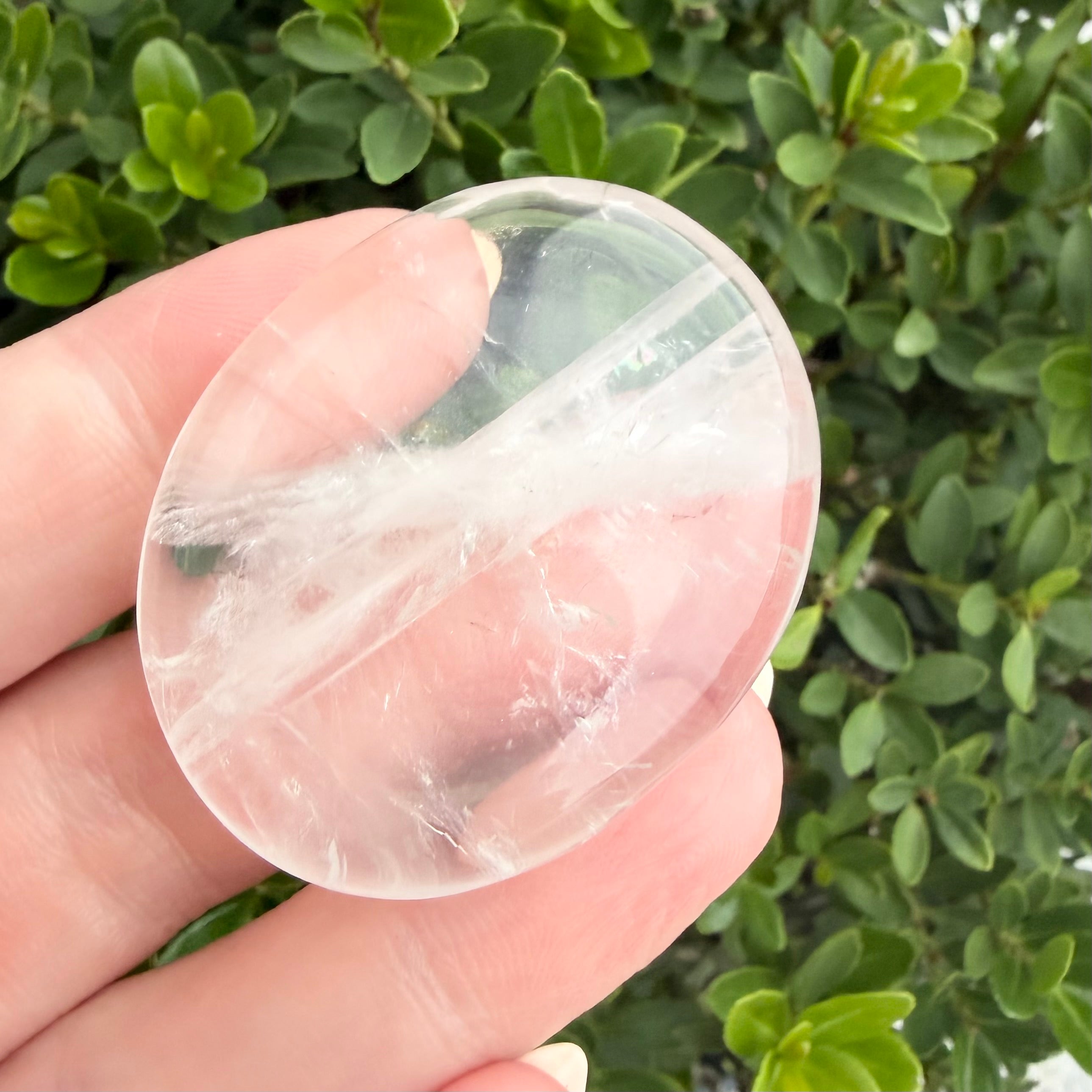 Clear Quartz Flat Palm Stone