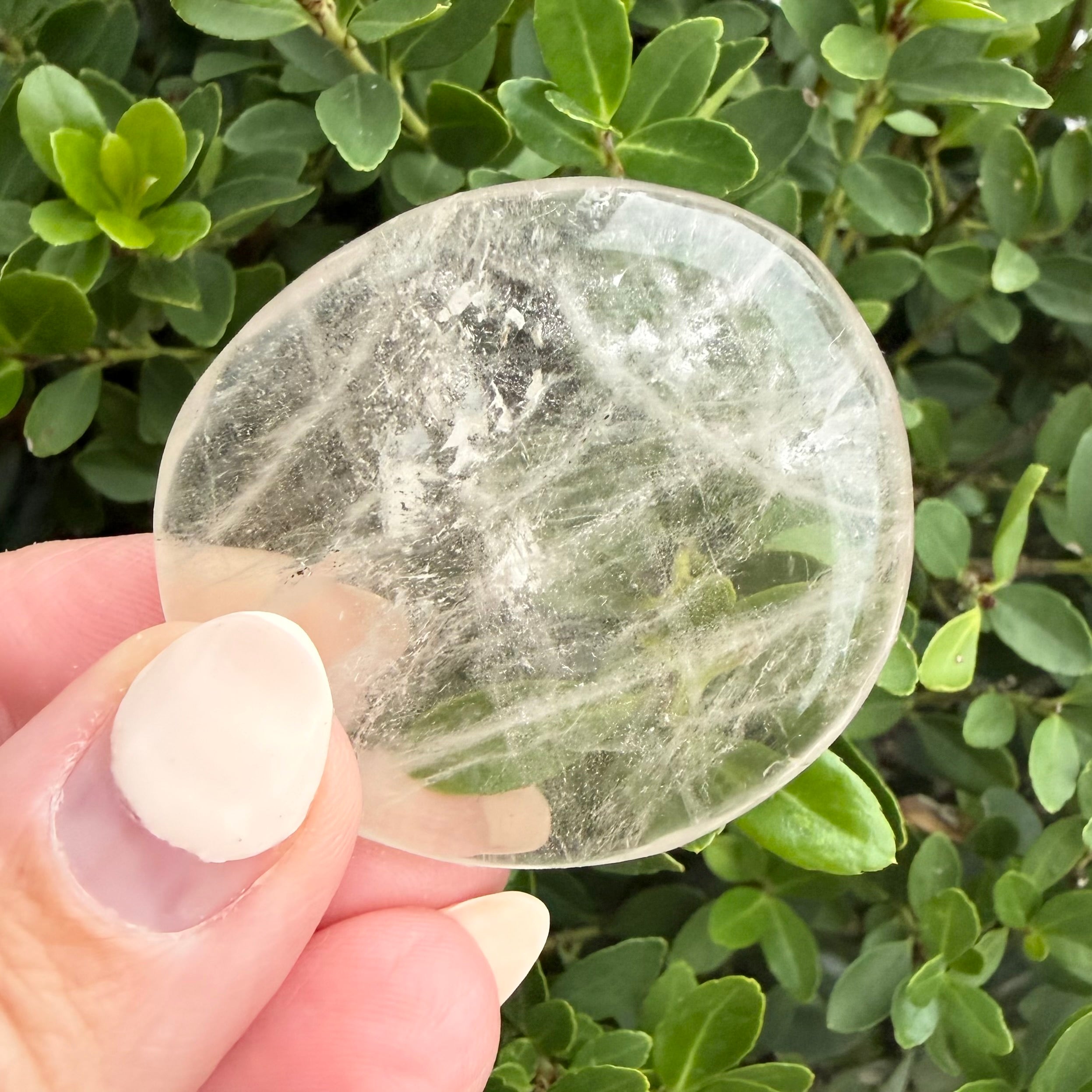 Clear Quartz Flat Palm Stone