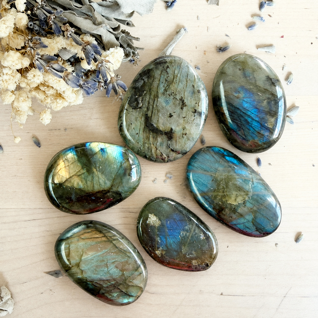Labradorite Flat Palm Stone
