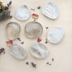Clear Quartz Flat Palm Stone